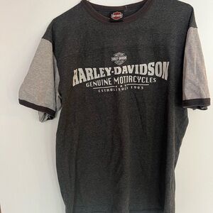 Harley-Davidson Black and Gray Short Sleeve Tee